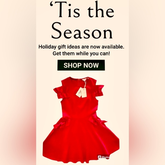 Ted Baker Cold shoulder Ruffle Dress New w/Tags Bright Red US Sz 6 - Picture 4 of 13